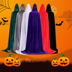 Capa Terciopelo Con Capucha Disfraz Halloween 150 Y 180 Cm