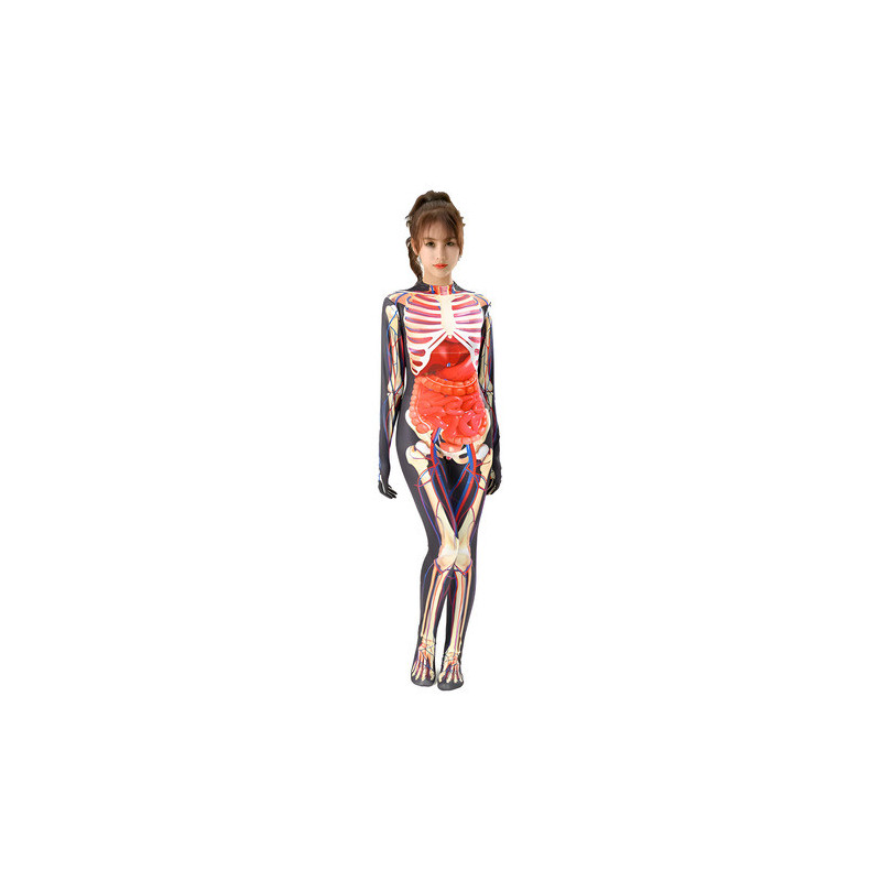 Disfraz Cuerpo Humano Para Niña Skull Halloween Cosplay - Universo Surprise