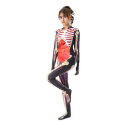 Disfraz Cuerpo Humano Para Niña Skull Halloween Cosplay - Universo Surprise