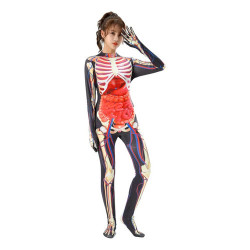 Disfraz Cuerpo Humano Para Niña Skull Halloween Cosplay - Universo Surprise