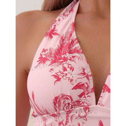 Traje De Baño Shein Una Pieza Diseño Con Estampado Tropical