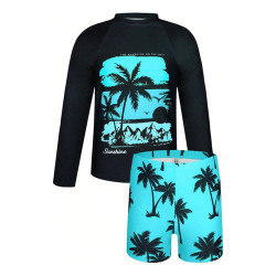 Traje De Baño Shein Niño Adolescente Short Y Polera