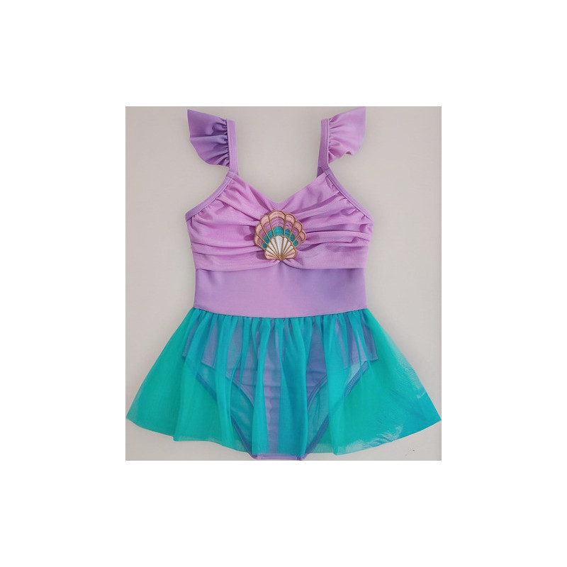 Traje De Baño Niña Shein 4 A 7 Años 1 Pieza Con Falda