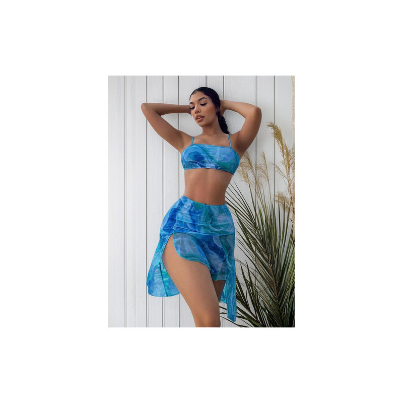 Traje De Baño Shein Para Mujer Bikini Con Falda O Kimono