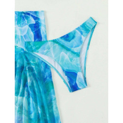 Traje De Baño Shein Para Mujer Bikini Con Falda O Kimono