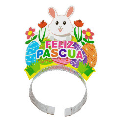 4 Cintillos Feliz Pascua - Semana Santa - Disfraz - Conejo Pascua