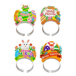 4 Cintillos Feliz Pascua - Semana Santa - Disfraz - Conejo Pascua