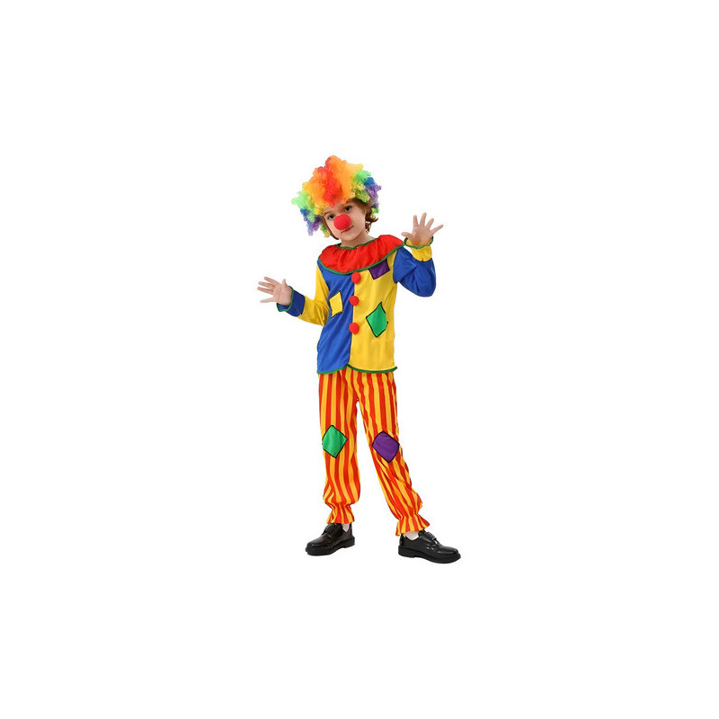 Disfraz Payaso Niños Incluye Peluca Y Nariz - Cosplay - Circo - Mi Ropero Encantado