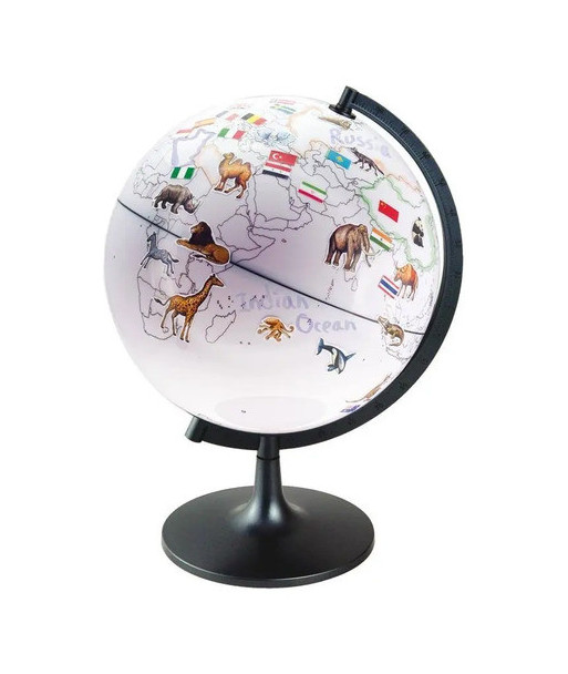 Globo Terráqueo Para Pintar 28 Cm. Globedu003 Blanco Negro