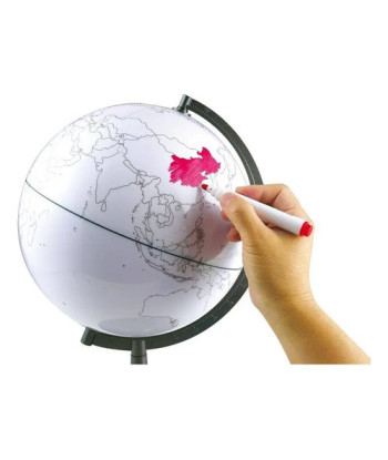 Globo Terráqueo Para Pintar 28 Cm. Globedu003 Blanco Negro