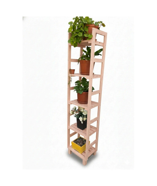 Estantería Vertical Para Plantas De Madera 150 Cm 5 Niveles Blanco Fino