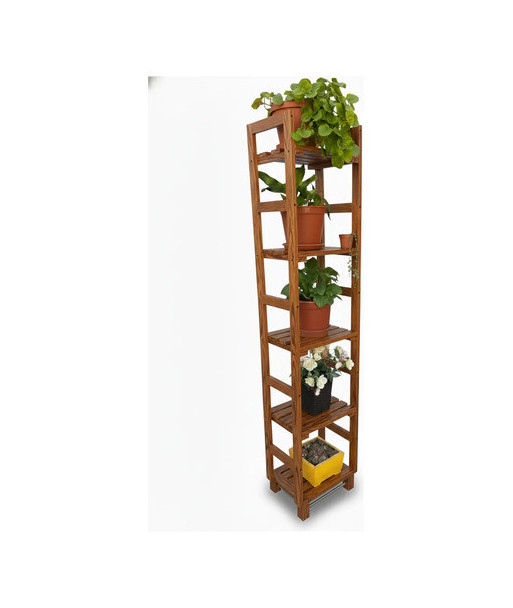 Estantería Vertical Para Plantas De Madera 150 Cm 5 Niveles Roble