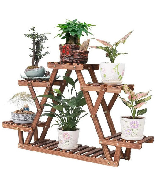 Estante Para Plantas Interiores En Forma De Triángulo