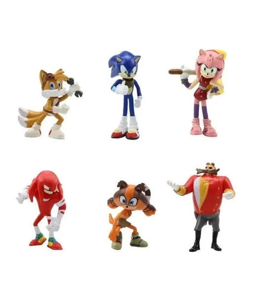 Set De 6 Figuras De Sonic De 6-7 Cm