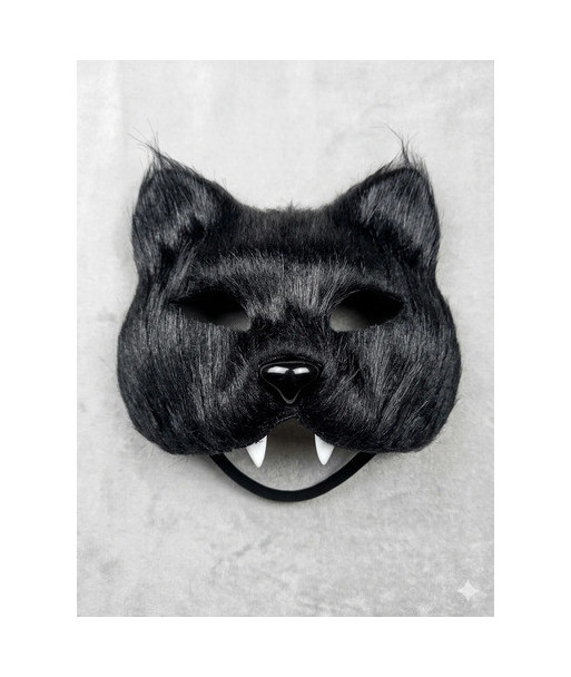 Disfraz Therian Máscara Animales - Hallowen Negro Única
