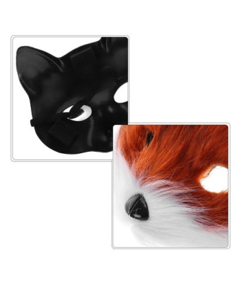 Disfraz Therian Máscara Animales - Hallowen - Cosplay Marrón/blanco Única