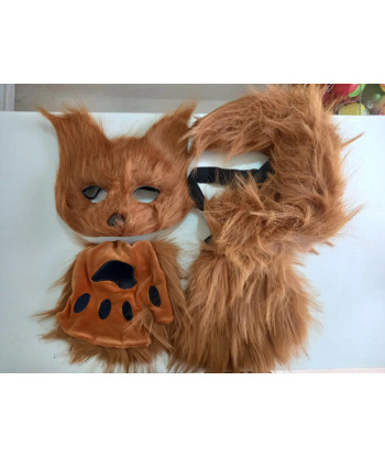 Disfraz Therian Set Máscara Patitas Y Cola - Hallowen Camel Única