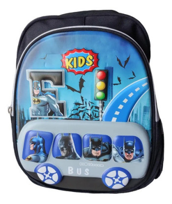 Mochila Escolar Infantil 3d Batman Multicolor Rayas