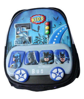 Mochila Escolar Infantil 3d Batman Multicolor Rayas