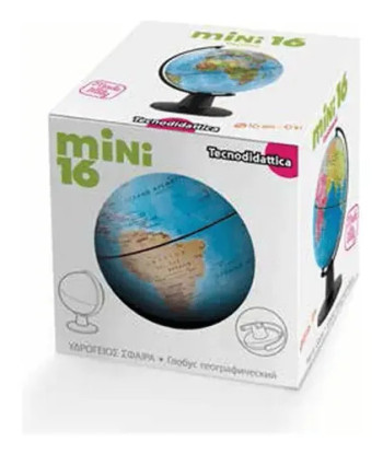 Globo Terráqueo Mapamundi Tecnodidattica Con Base 16 Cm 1400